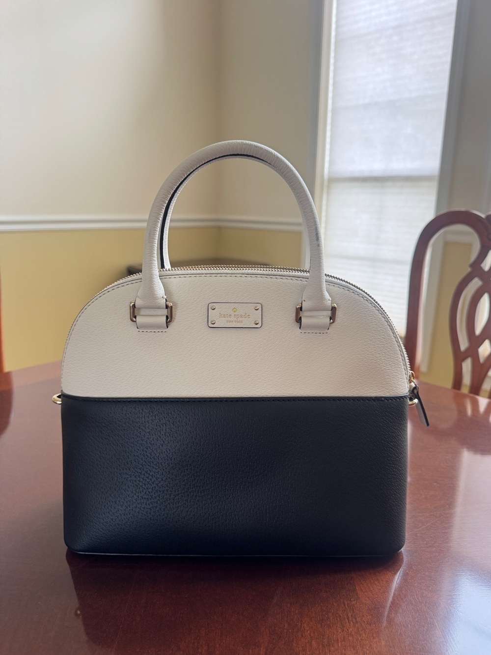 Kate Spade Carli Grove Leather Bag / Satchel Black and White